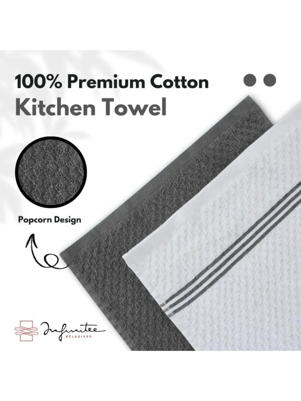 Ultra Soft 100% Cotton Kitchen Towels - 15x25 Inch Super Absorbent Dish Towels